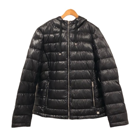 Andrew Marc Black Packable Down Puffer Jacket Size Medium Like New - Picture 2 of 12